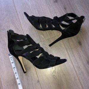 IVANKA TRUMP black suede heel (run like a 9.5)